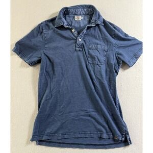 Faherty Polo Shirt Mens Medium Blue Organic Cotton Pocket Casual Outdoor Stretch
